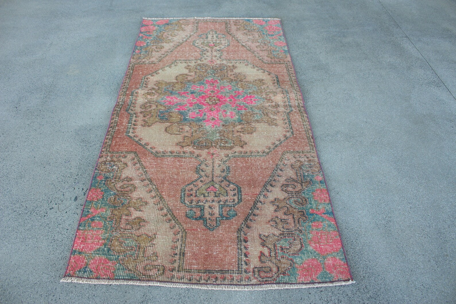 Vintage Turkish Runner Rug 3.3 x 6.7 ft