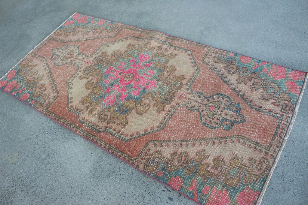 Vintage Turkish Runner Rug 3.3 x 6.7 ft