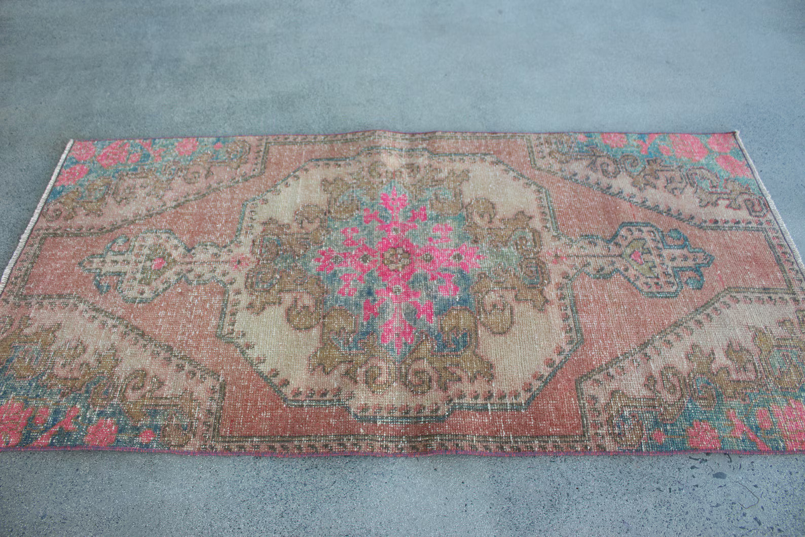 Vintage Turkish Runner Rug 3.3 x 6.7 ft
