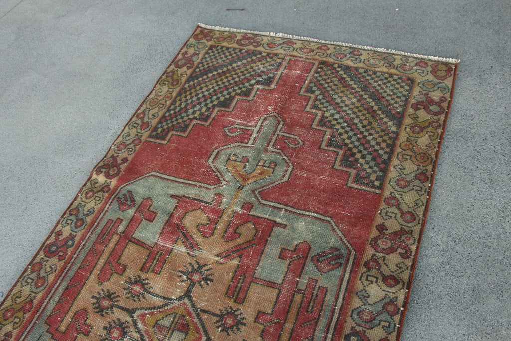 Vintage Turkish Runner Rug 3.8 x 8.5 ft