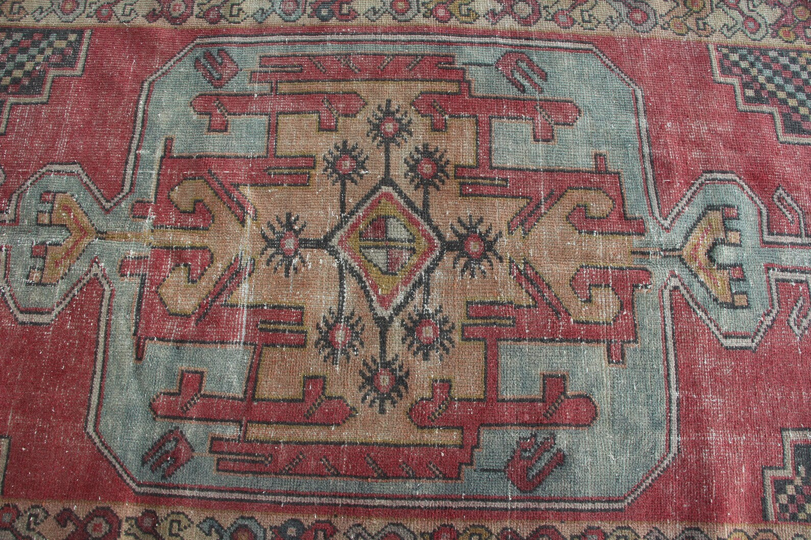 Vintage Turkish Runner Rug 3.8 x 8.5 ft