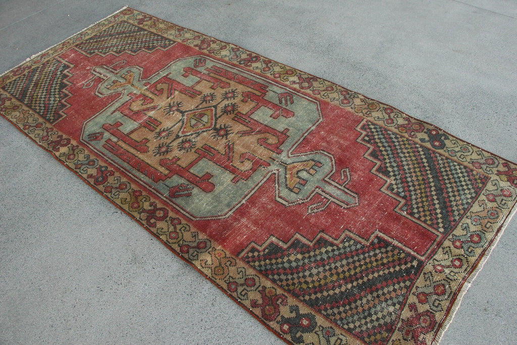 Vintage Turkish Runner Rug 3.8 x 8.5 ft