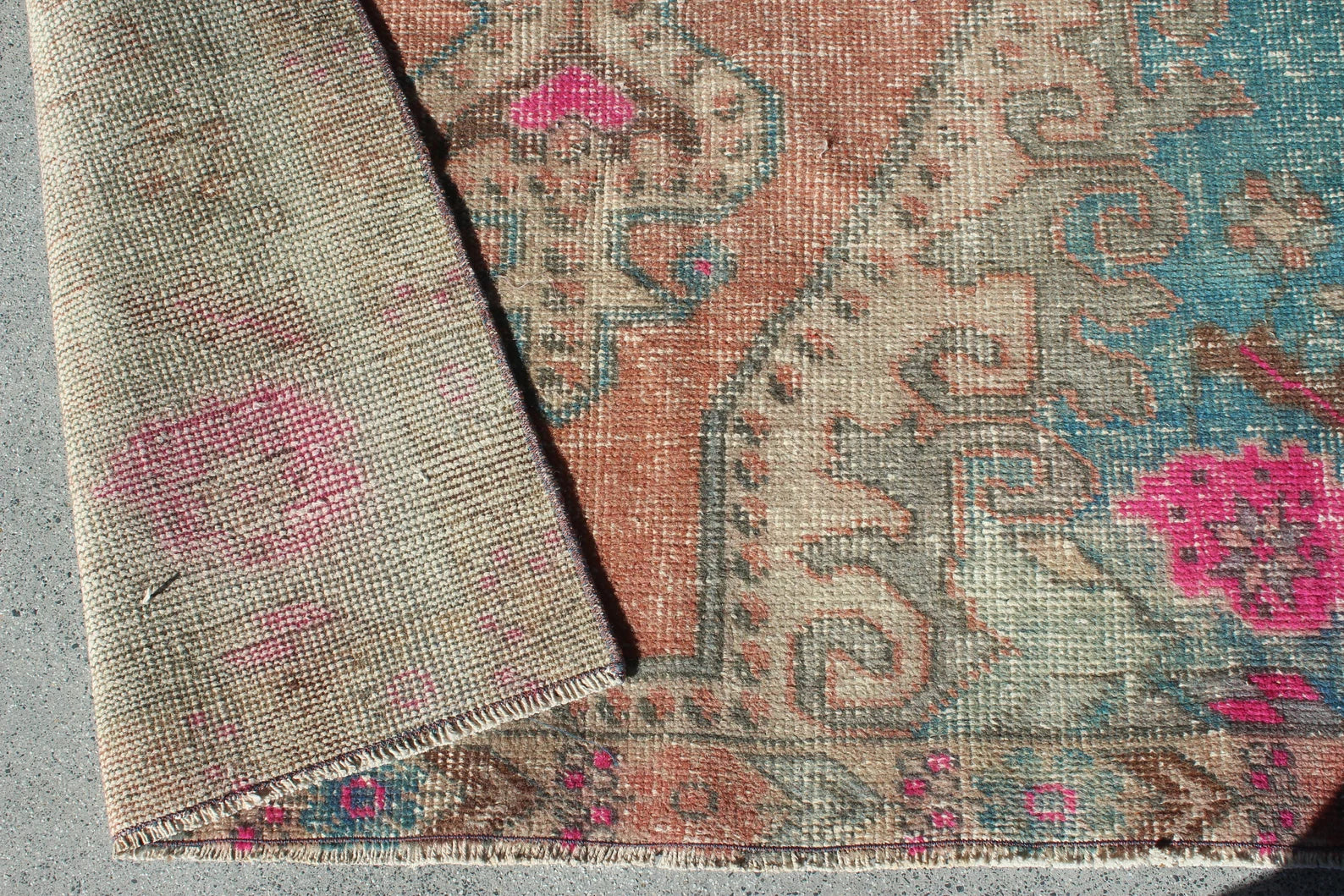 Vintage Turkish Runner Rug 4.1 x 7.3 ft