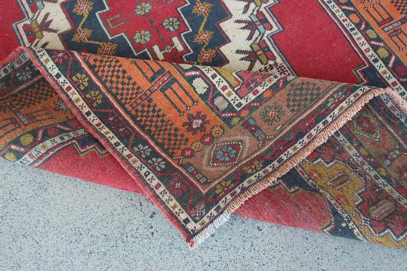XL Vintage Turkish Runner Rug 4.8 x 8.4 ft