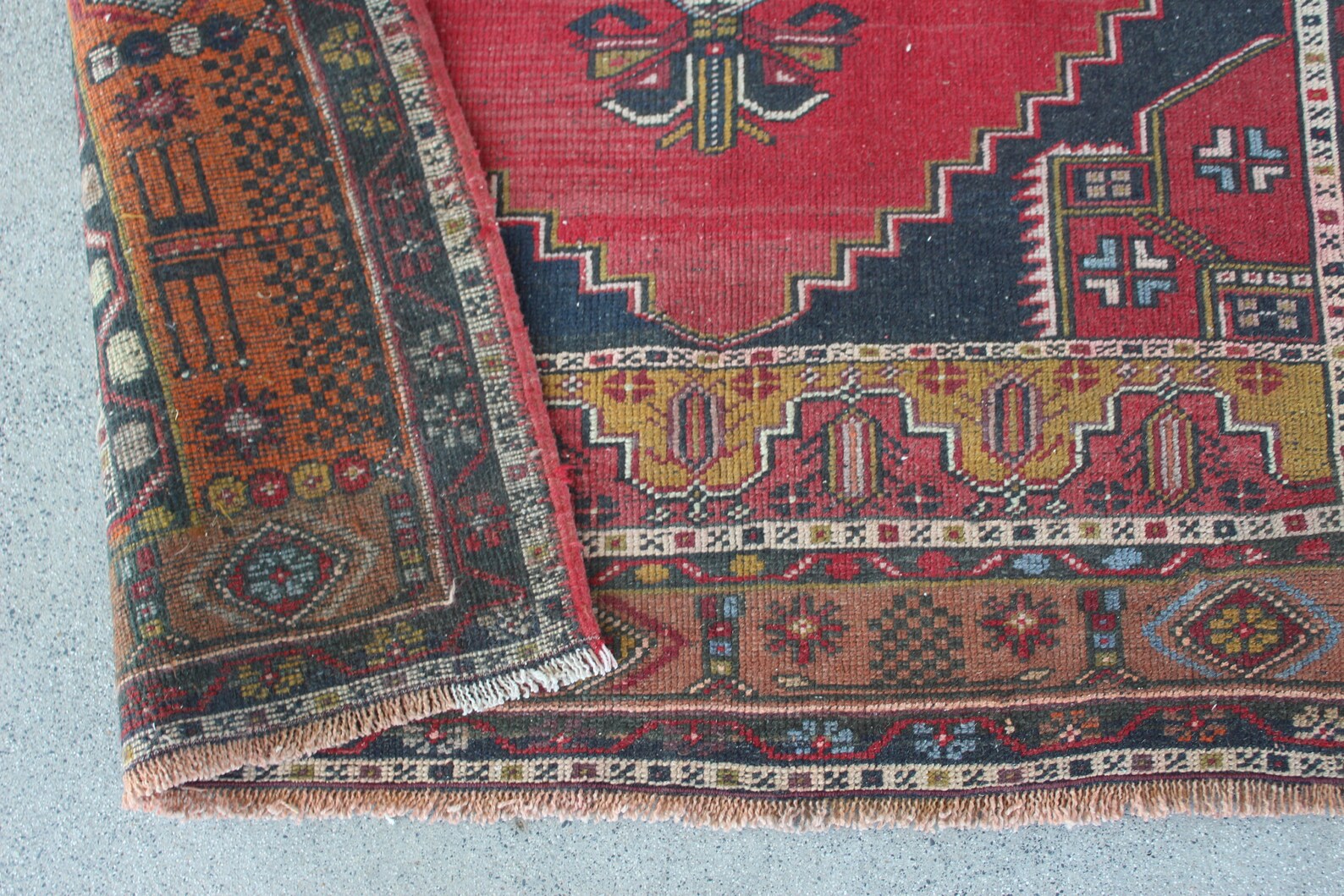 XL Vintage Turkish Accent Area Rug 4.8 x 8.4 ft