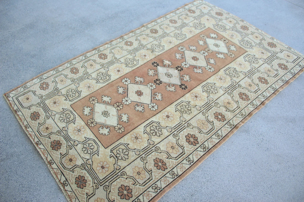 Vintage Turkish Runner Rug 3.9 x  6.3 ft