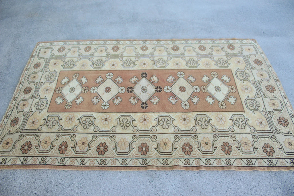 Vintage Turkish Runner Rug 3.9 x  6.3 ft