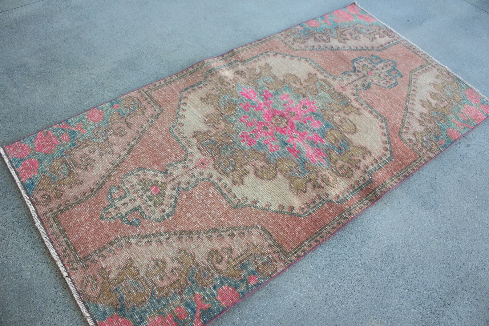 Vintage Turkish Runner Rug 3.3 x 6.7 ft