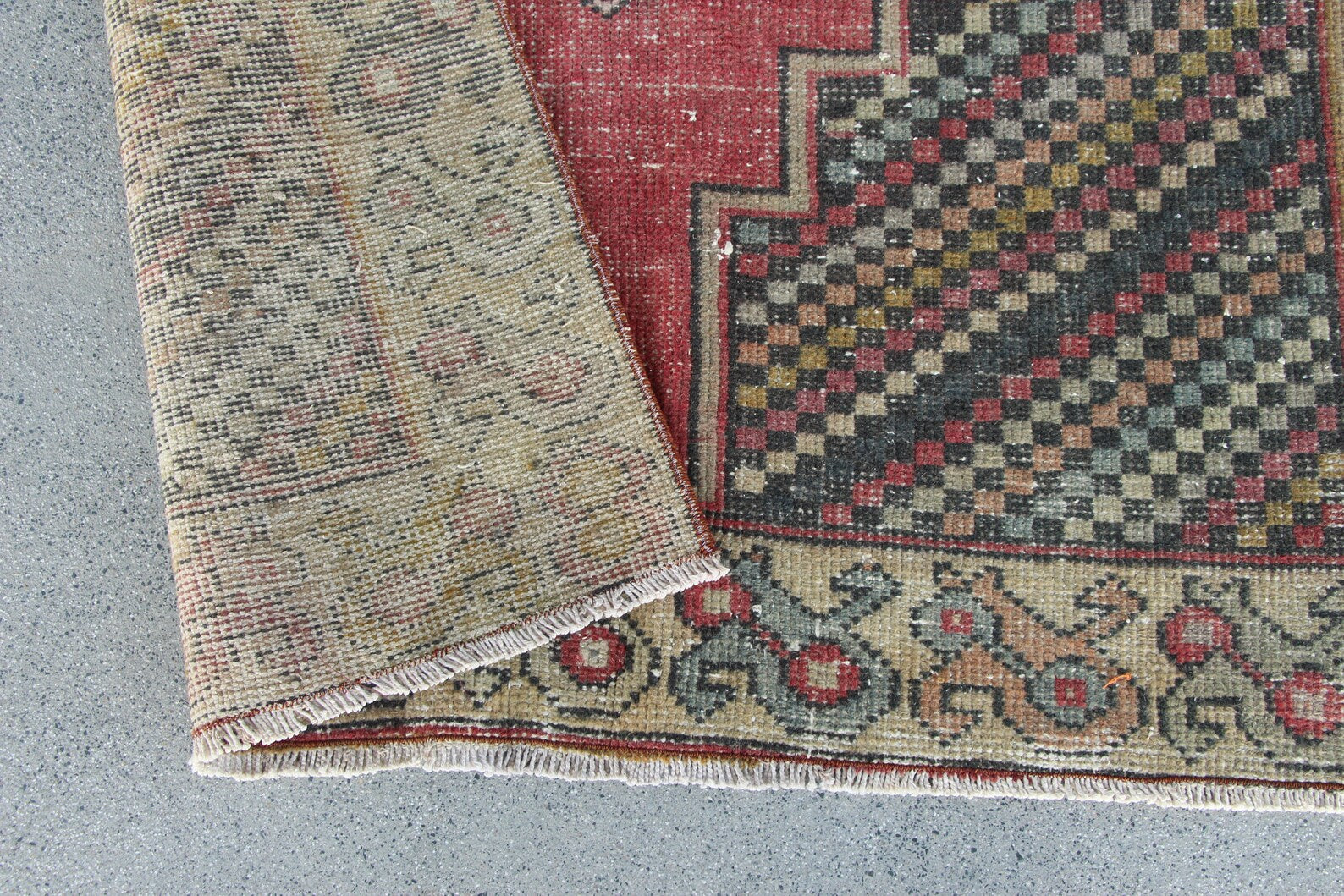 Vintage Turkish Runner Rug 3.8 x 8.5 ft