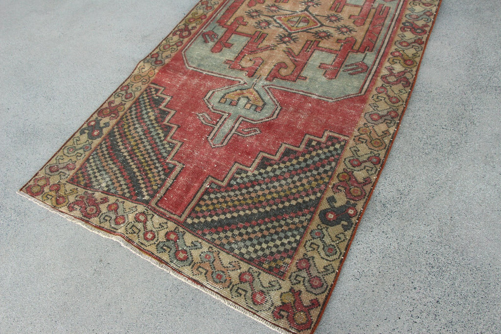 Vintage Turkish Runner Rug 3.8 x 8.5 ft