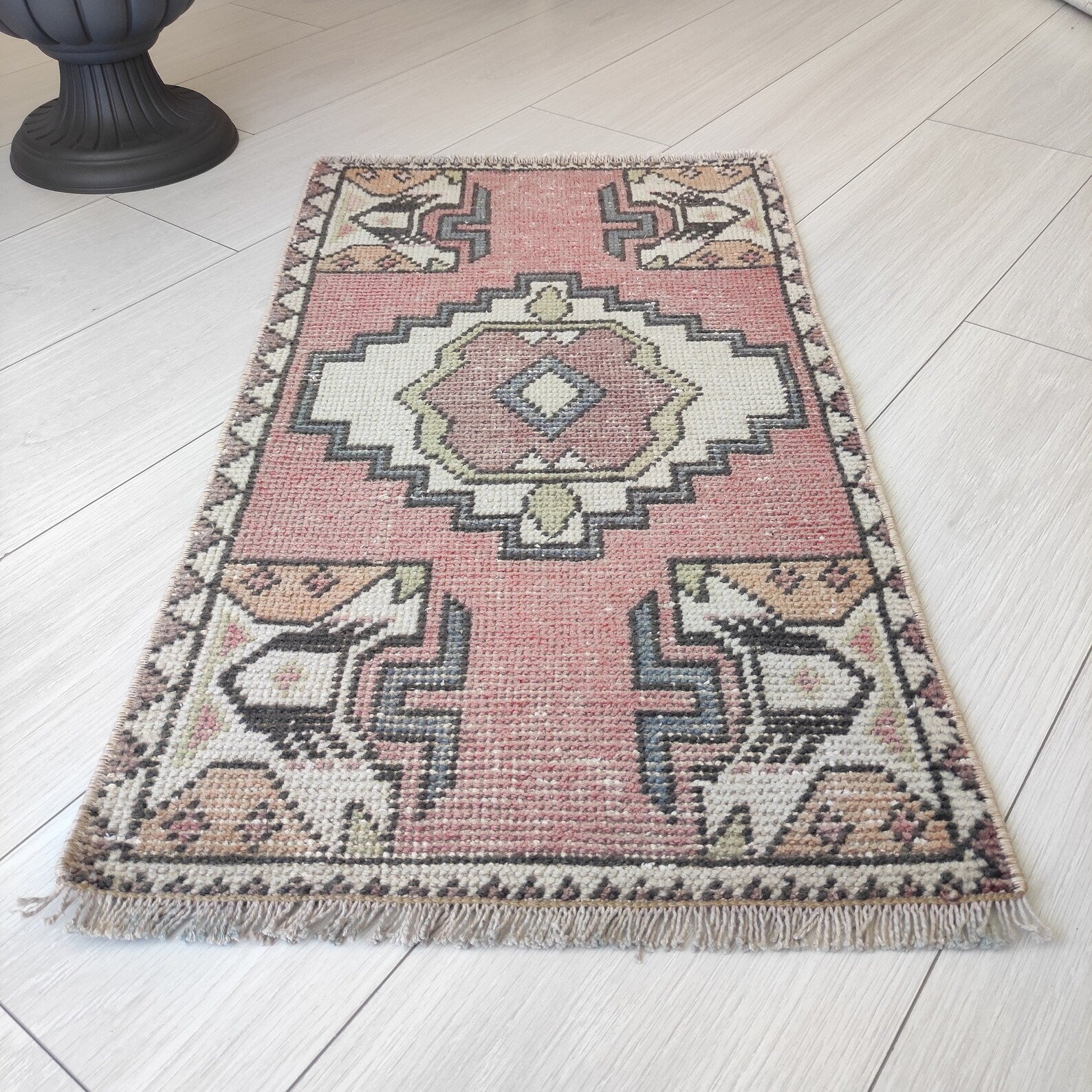 Vintage Turkish Mini Rug 1.5 x 2.8 ft