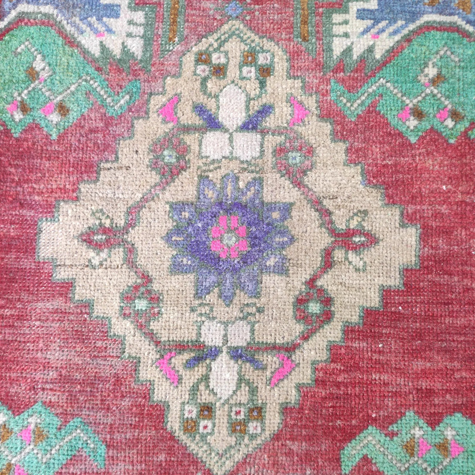 Vintage Turkish Mini Rug 1.6 x 3.3 ft