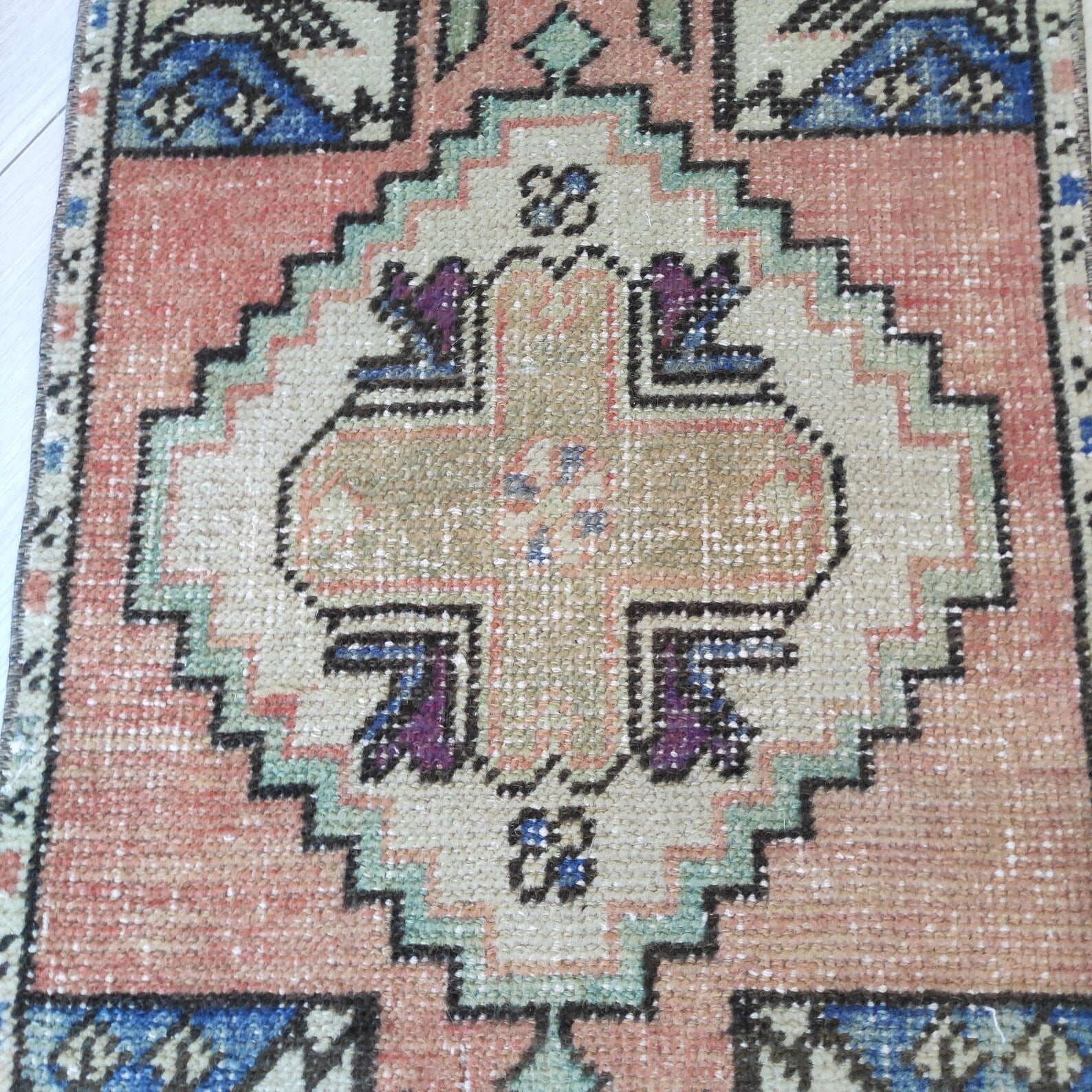 Vintage Turkish Mini Rug 1.5 x 2.9 ft
