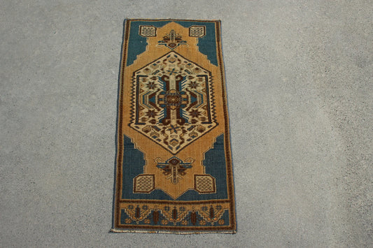 Vintage Turkish Mini Rug 1.3 x 2.8 ft