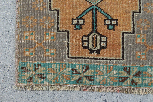 Vintage Turkish Mini Rug 1.3 x 2.8 ft
