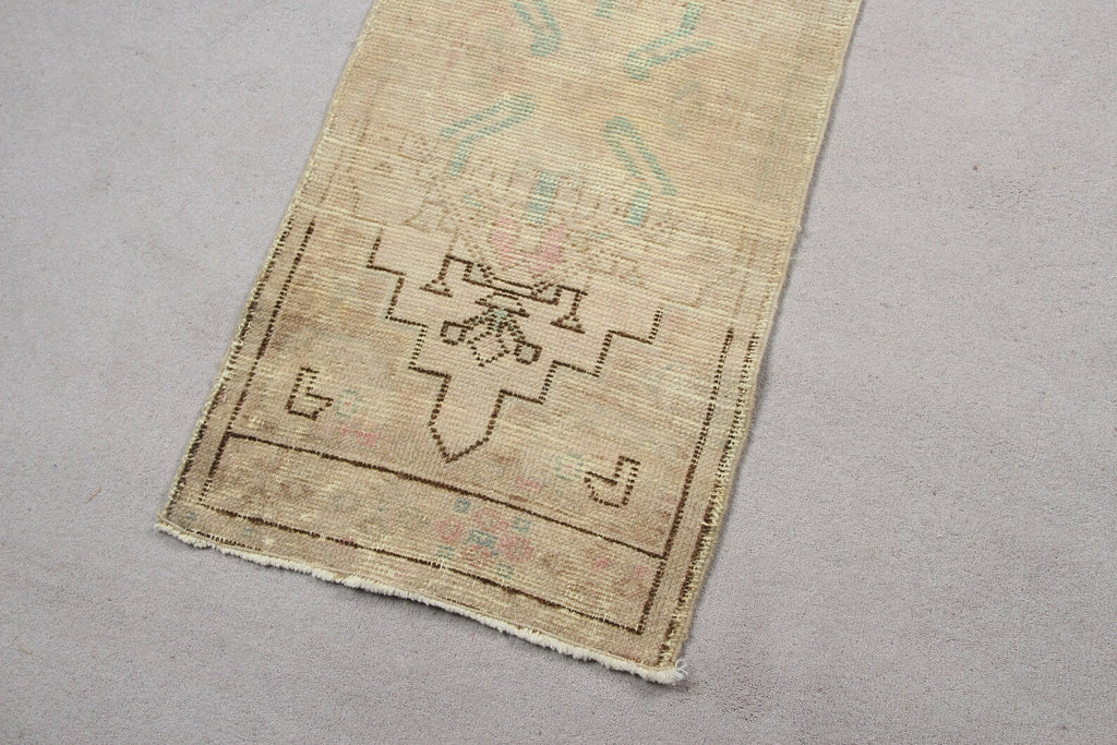 Vintage Turkish Mini Rug 1.6 x 3.4 ft