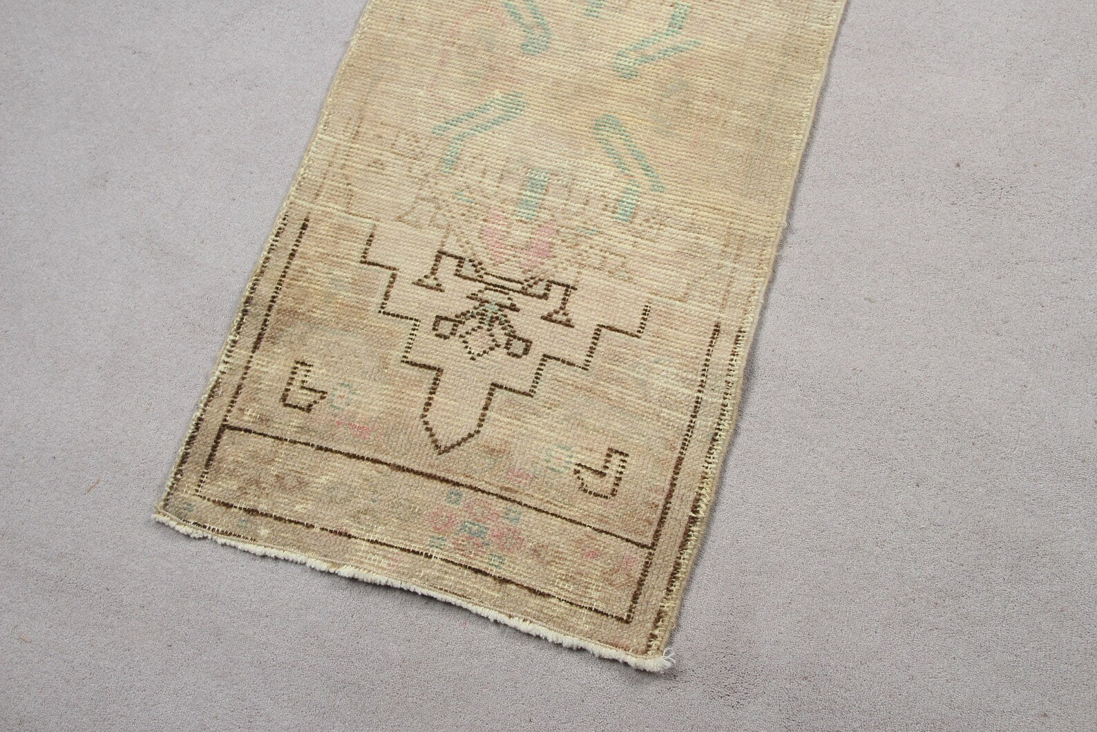 Vintage Turkish Mini Rug 1.6 x 3.4 ft