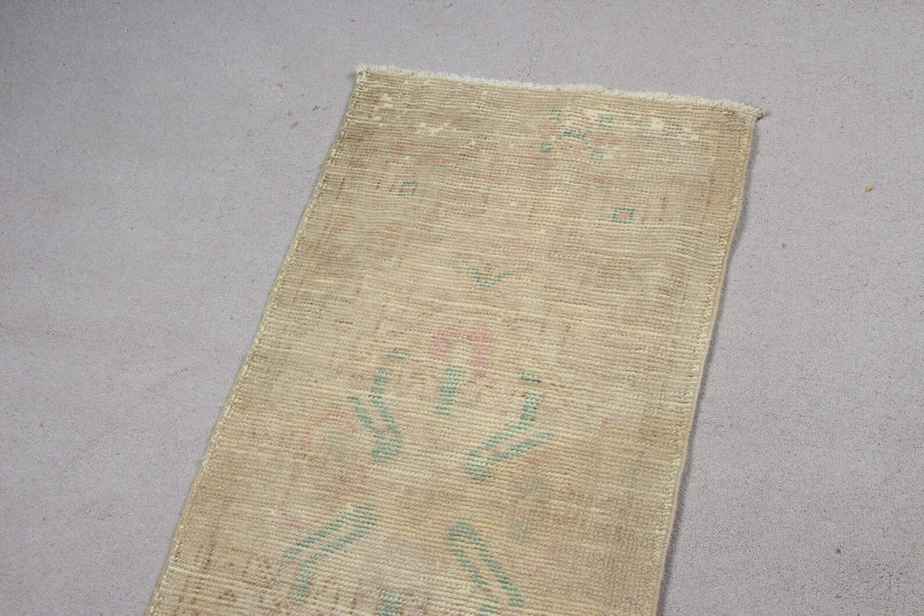Vintage Turkish Mini Rug 1.6 x 3.4 ft