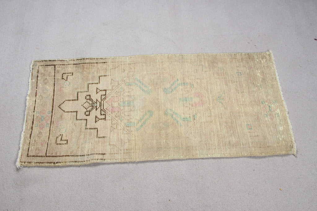 Vintage Turkish Mini Rug 1.6 x 3.4 ft
