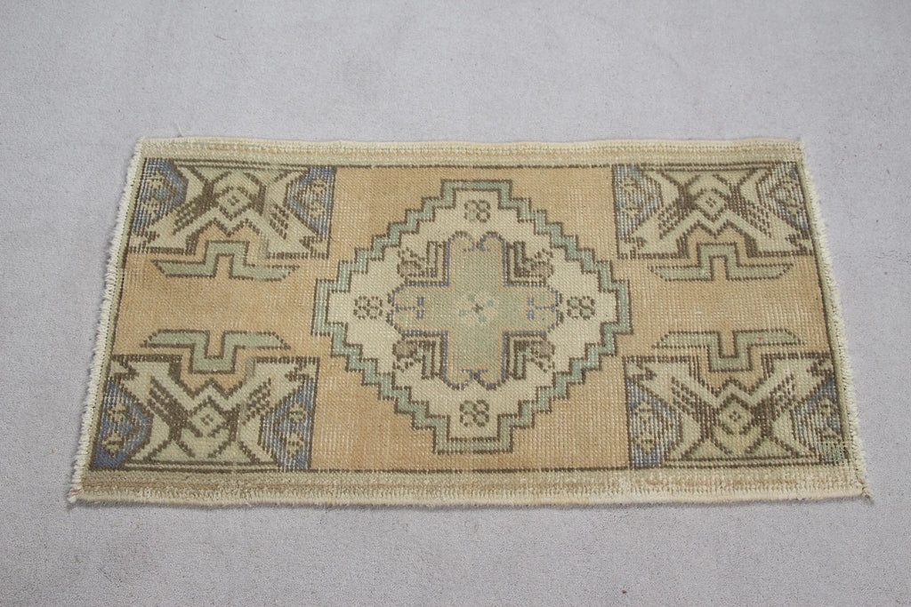 Vintage Turkish Mini Rug 1.5 x 2.8 ft