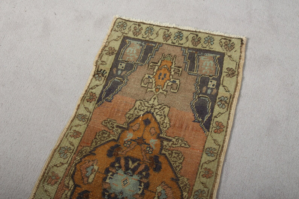 Vintage Turkish Mini Rug 1.5 x 3.6 ft