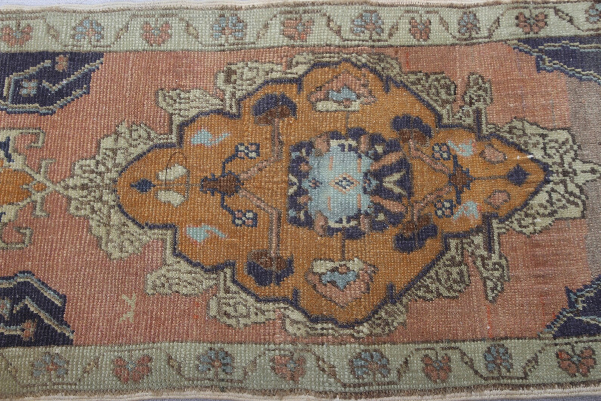 Vintage Turkish Mini Rug 1.5 x 3.6 ft