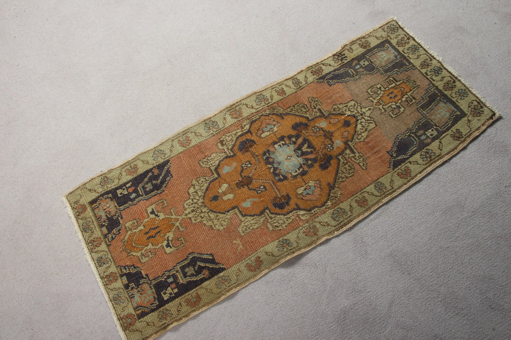 Vintage Turkish Mini Rug 1.5 x 3.6 ft
