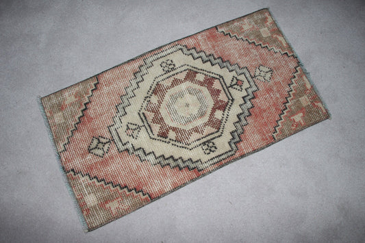 Vintage Turkish Mini Rug 1.3 x 2.5 ft