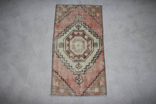 Vintage Turkish Mini Rug 1.3 x 2.5 ft