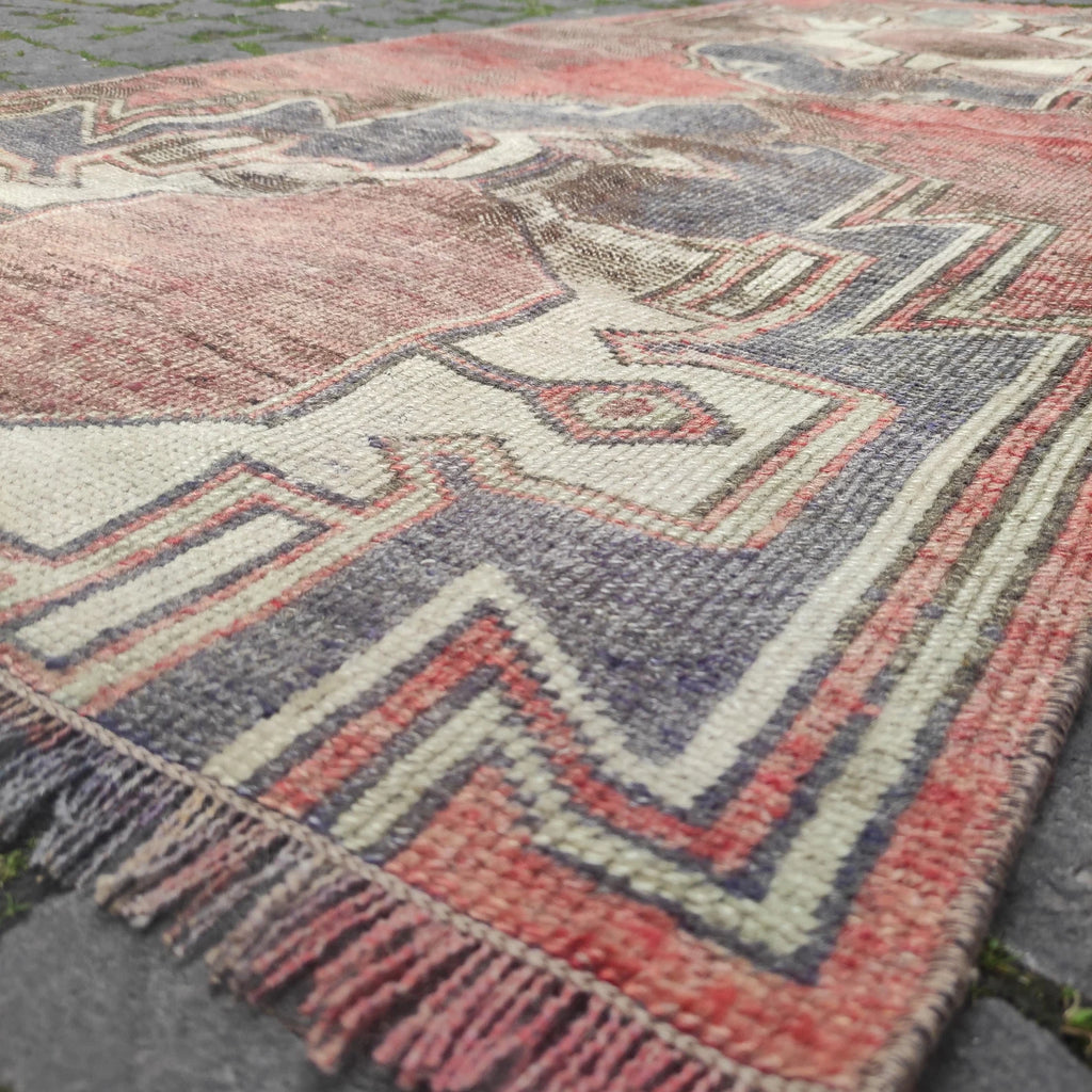 Vintage Turkish Runner Rug 2.4 x 5.9 ft