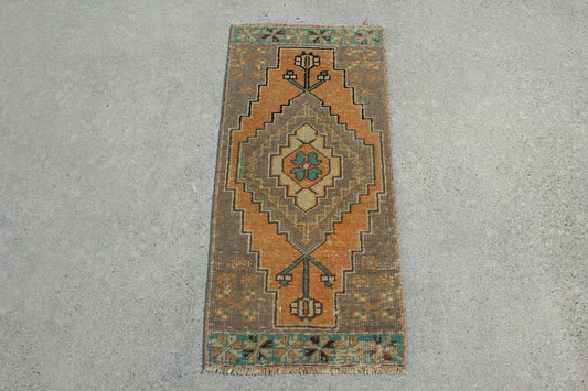 Vintage Turkish Mini Rug 1.3 x 2.8 ft
