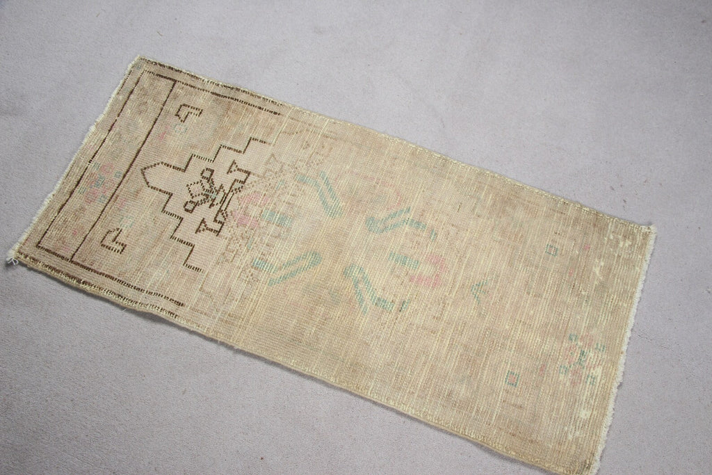 Vintage Turkish Mini Rug 1.6 x 3.4 ft