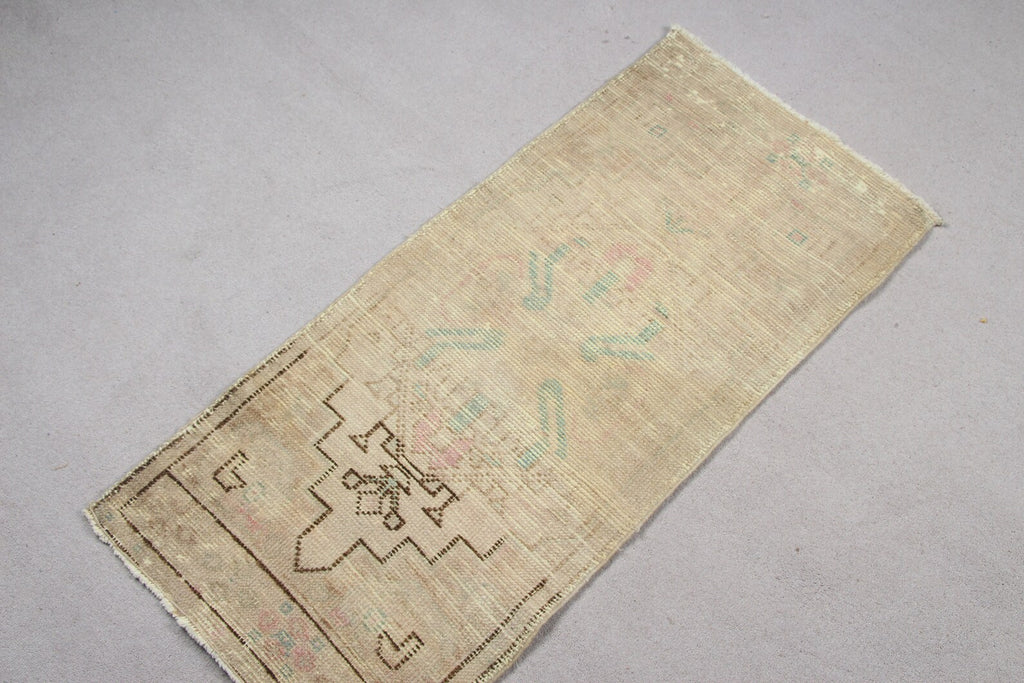 Vintage Turkish Mini Rug 1.6 x 3.4 ft
