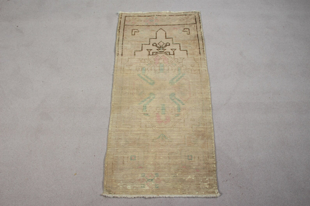 Vintage Turkish Mini Rug 1.6 x 3.4 ft