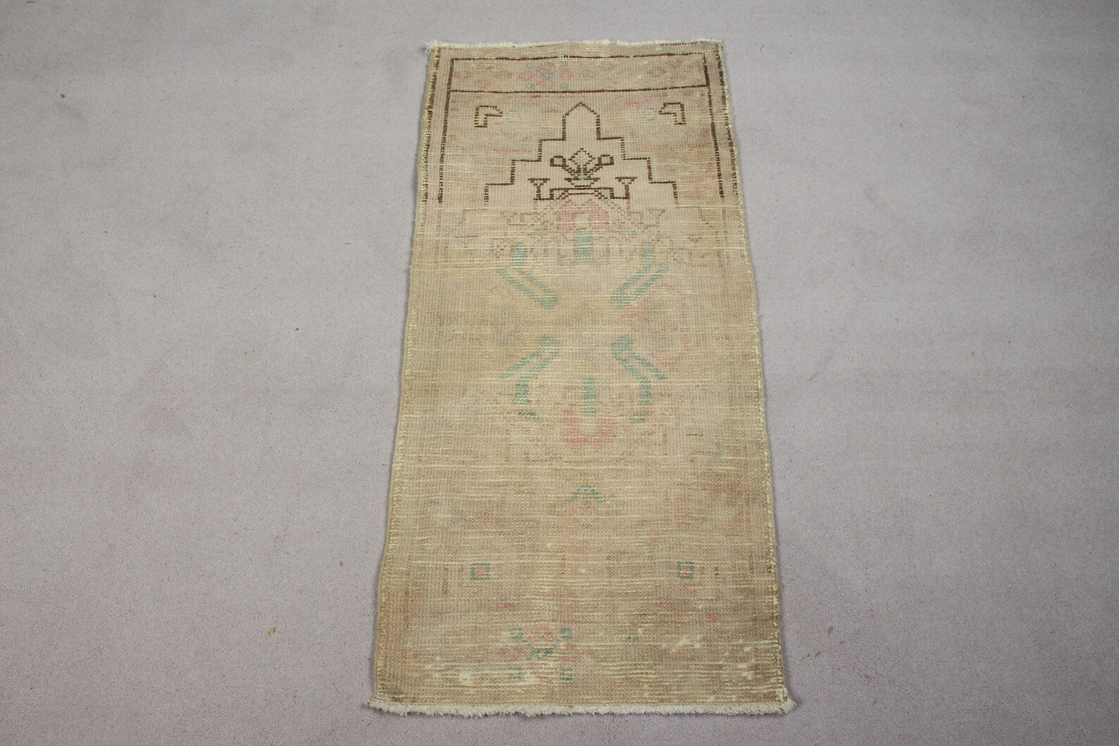 Vintage Turkish Mini Rug 1.6 x 3.4 ft