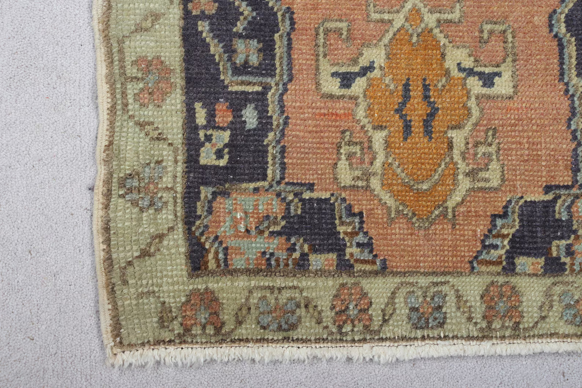 Vintage Turkish Mini Rug 1.5 x 3.6 ft