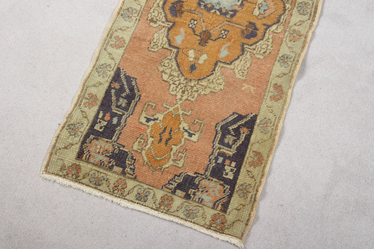 Vintage Turkish Mini Rug 1.5 x 3.6 ft