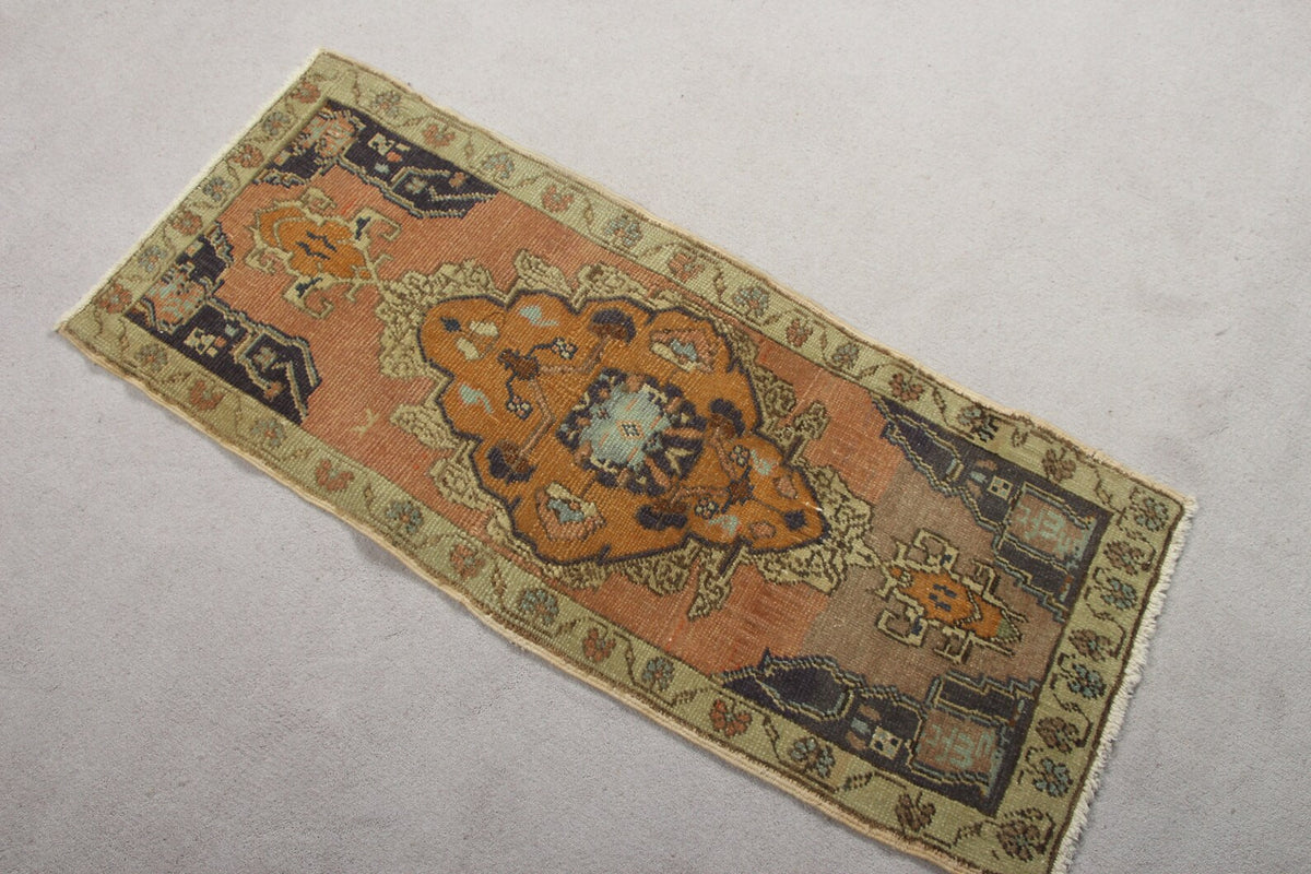Vintage Turkish Mini Rug 1.5 x 3.6 ft