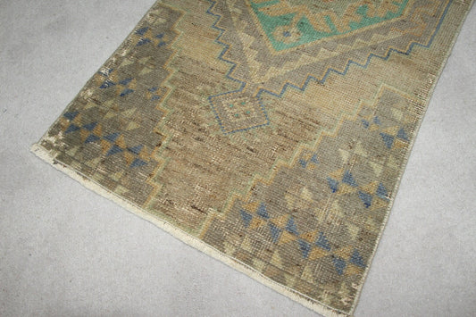 Vintage Turkish Mini Rug 1.5 x 3.2 ft