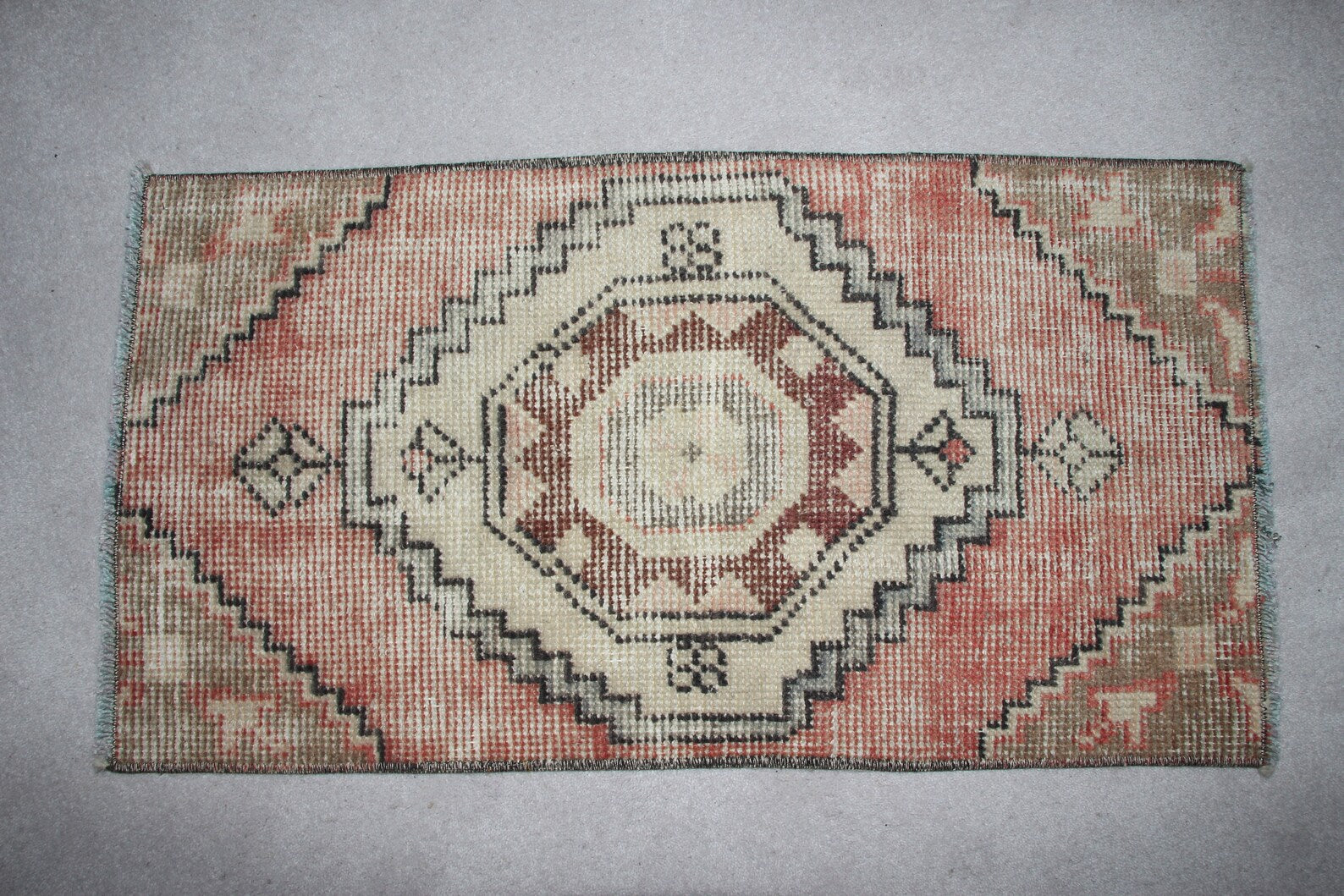 Vintage Turkish Mini Rug 1.3 x 2.5 ft