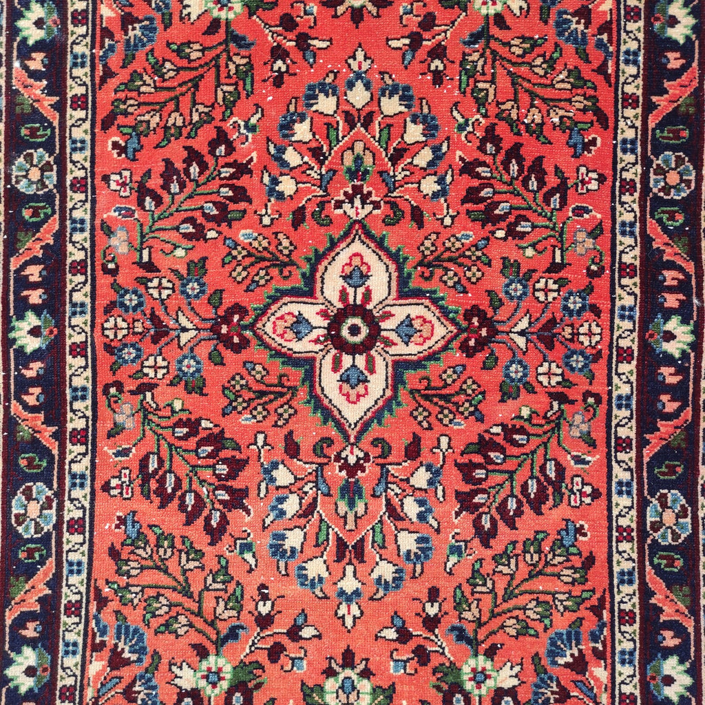 Vintage Persian Runner Rug 2.6 x 10.2 ft