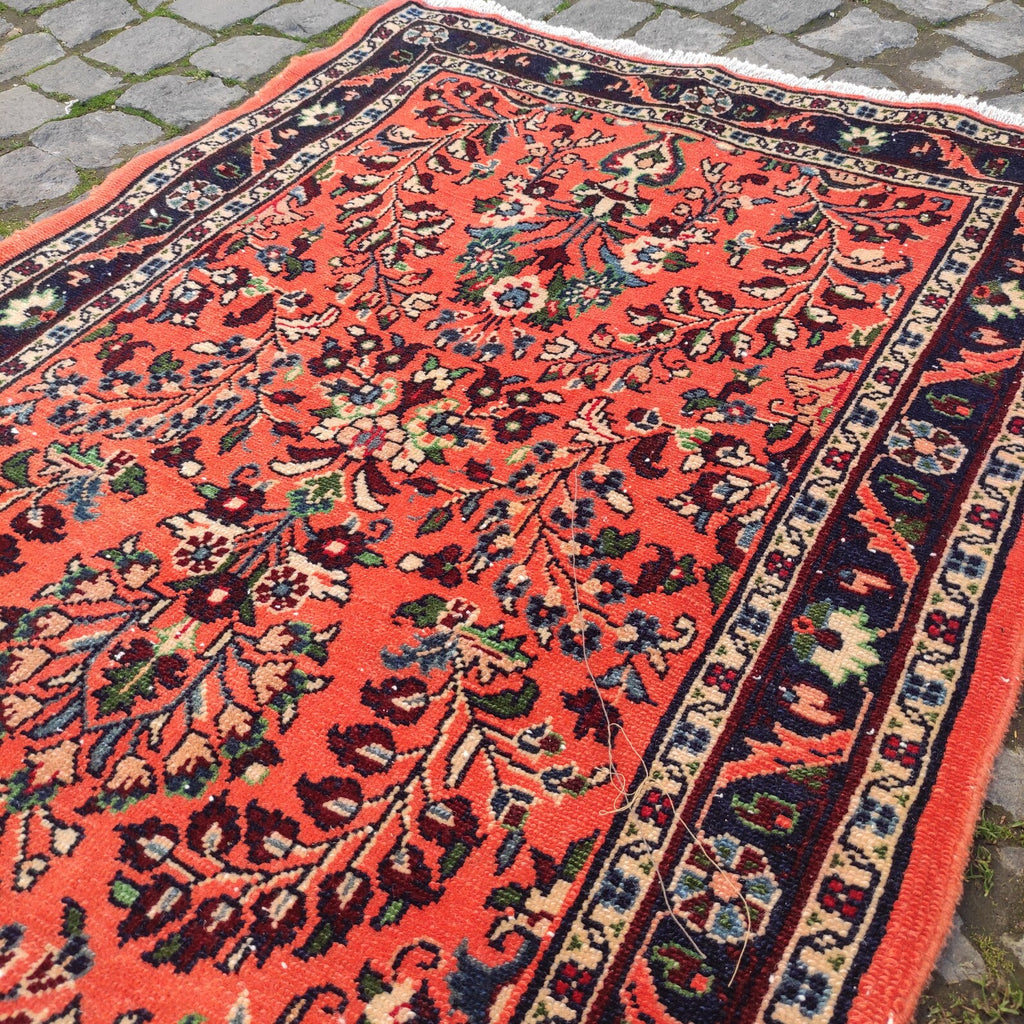 Vintage Persian Runner Rug 2.6 x 10.2 ft