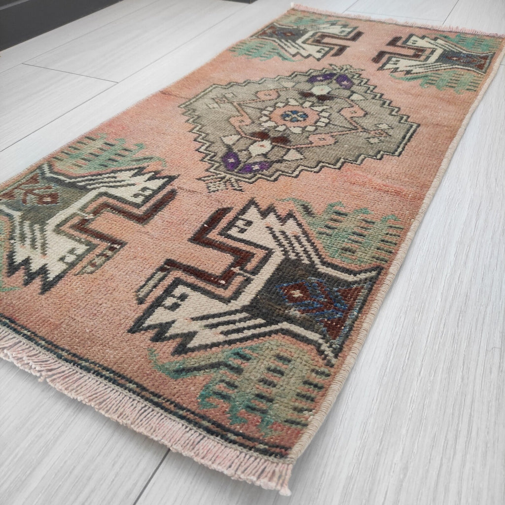 Vintage Turkish Mini Rug 1.3 x 3 ft