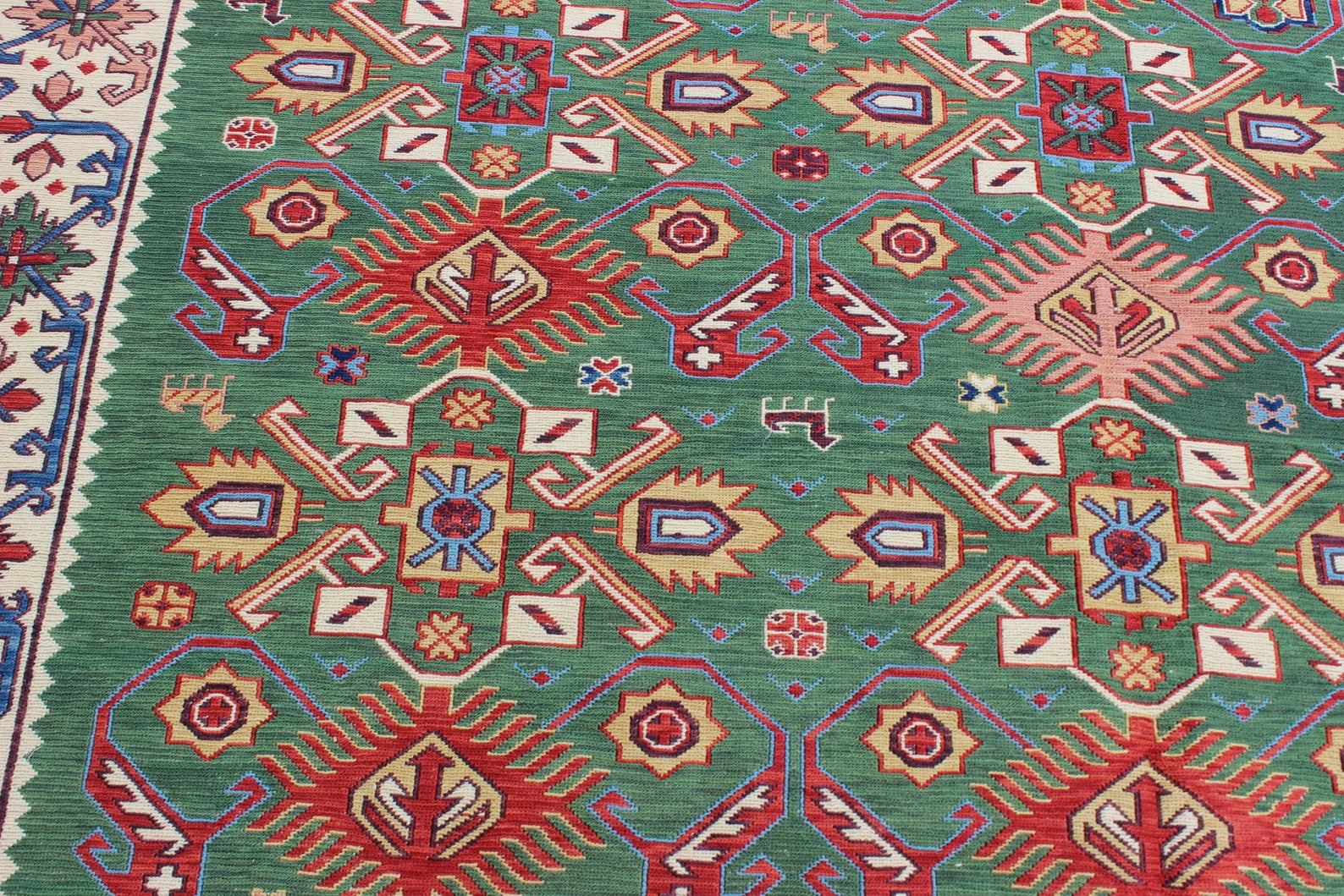 XL Vintage Soumak Accent Area Rug 6.6 x 9.3 ft