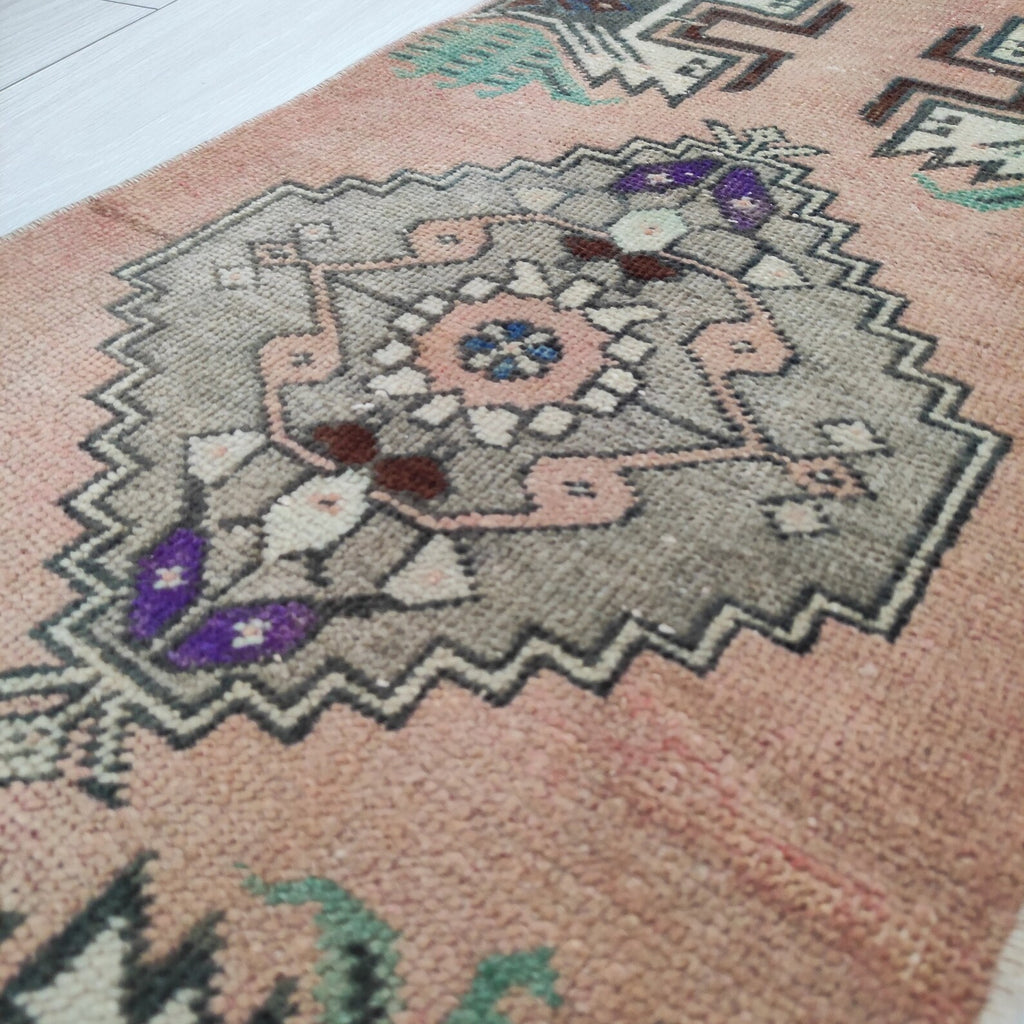 Vintage Turkish Mini Rug 1.3 x 3 ft