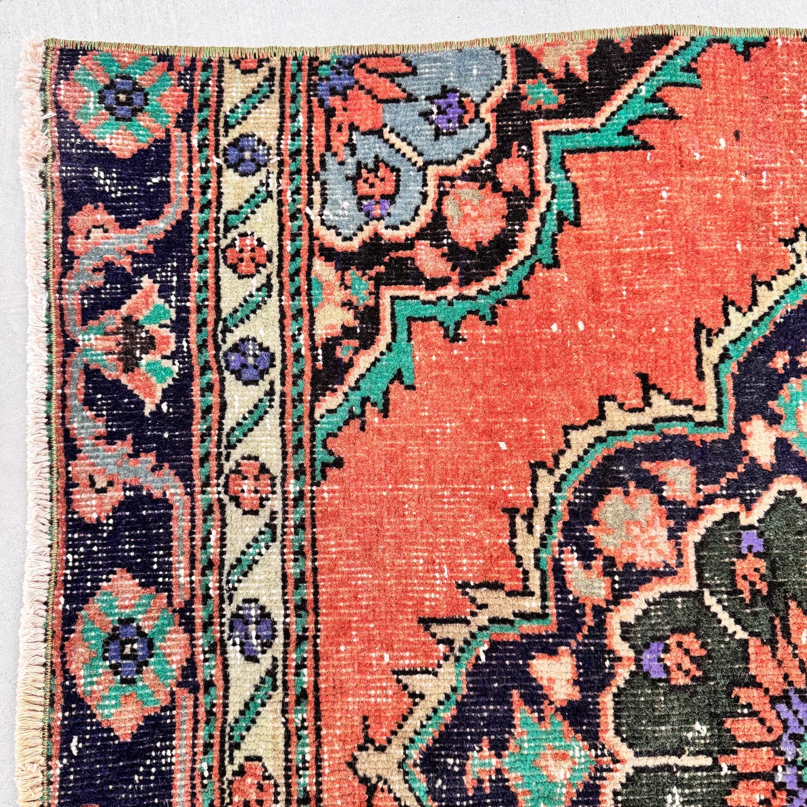 Vintage Turkish Runner Rug 2.9 x 10.8 ft