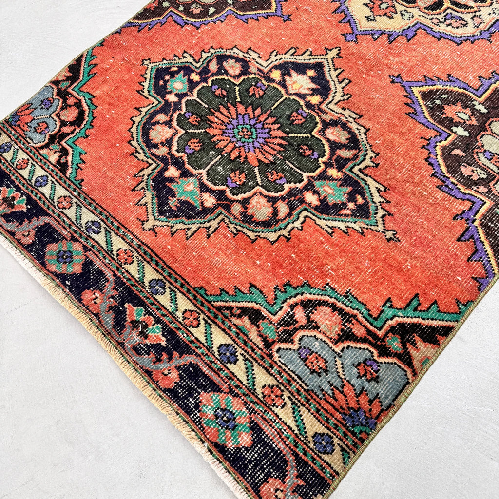 Vintage Turkish Runner Rug 2.9 x 10.8 ft