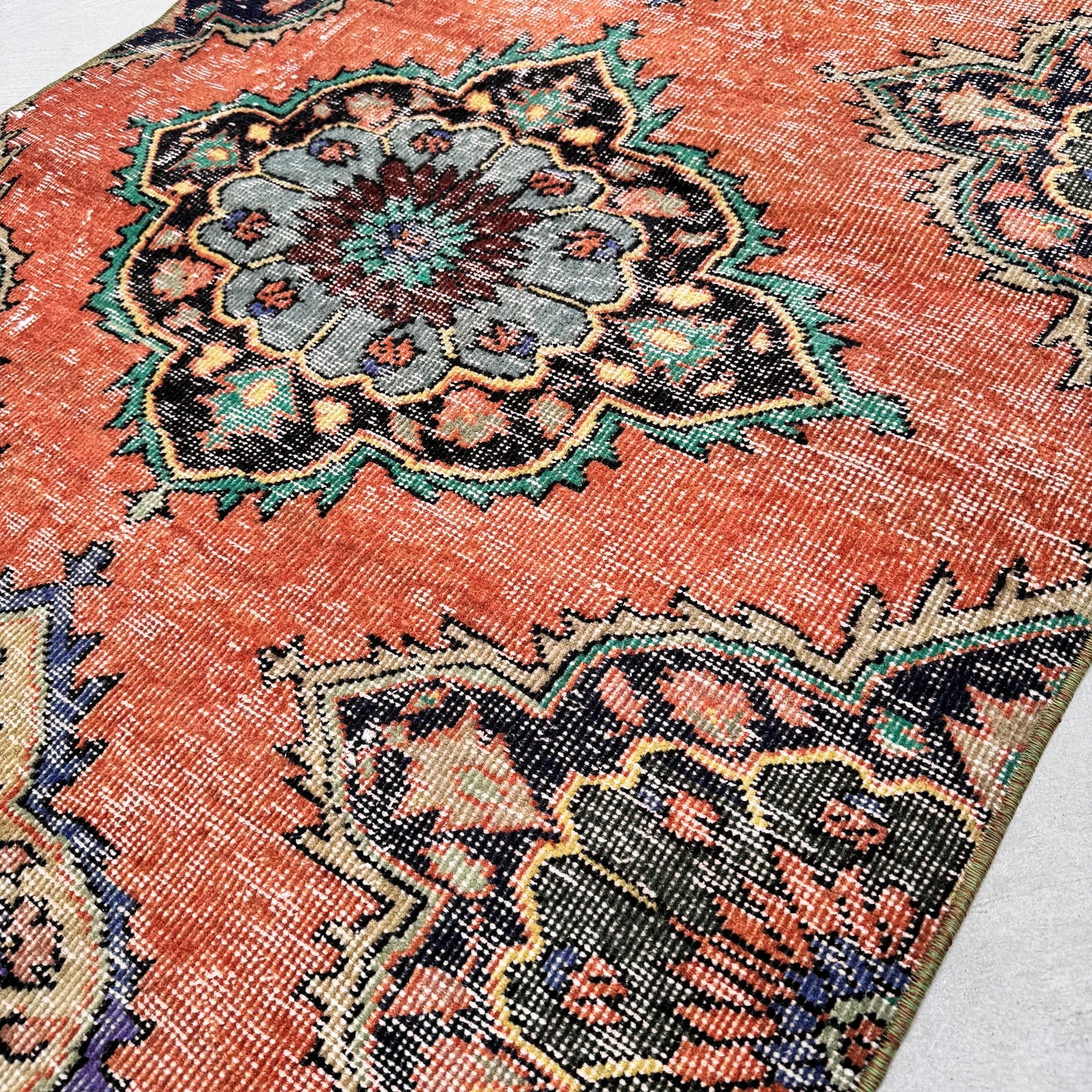 Vintage Turkish Runner Rug 2.9 x 10.8 ft