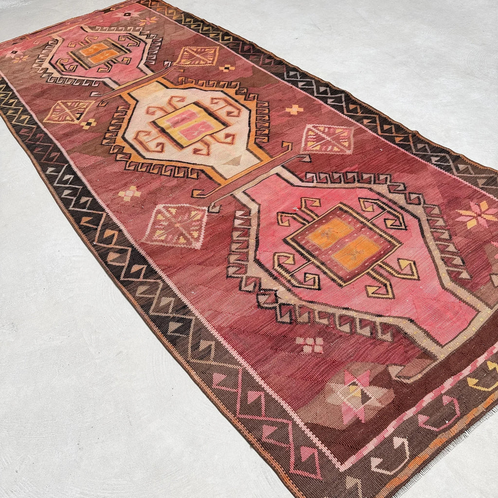 XL Vintage Turkish Accent Area Rug 5 x 12.5 ft