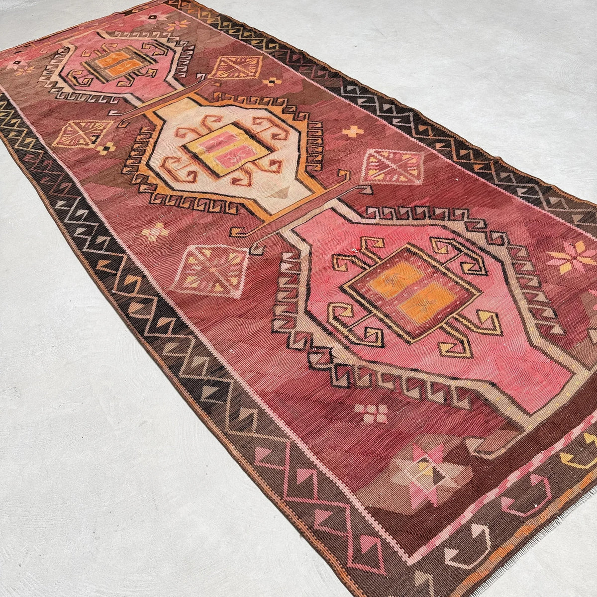 XL Vintage Turkish Accent Area Rug 5 x 12.5 ft